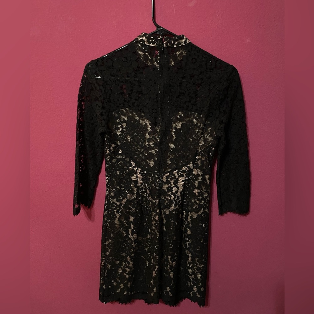 Forever 21 Black Lace Long Sleeve Mini Dress